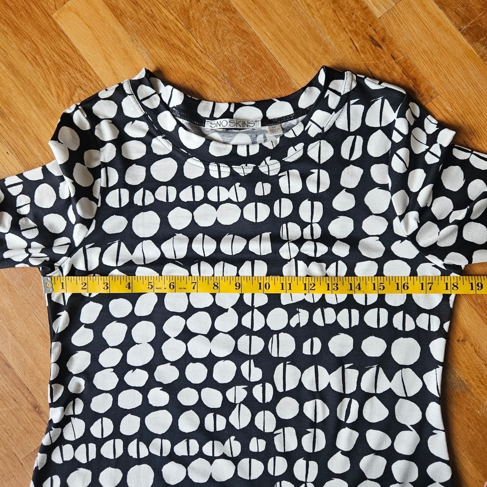 Sno Skins Dress Size M Black White‎ Minimalist Geometric Stretchy Jersey Knit - Picture 7 of 11